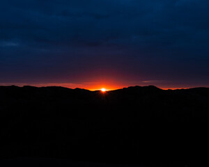 sunset over the mountains