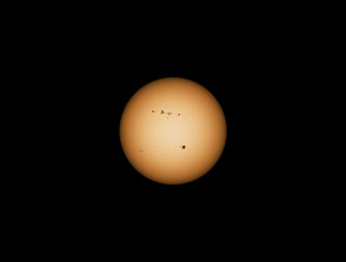 Suns surface with sunspots on 24th of May 2023
