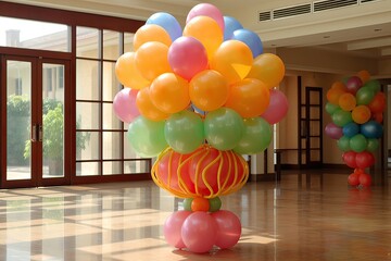 Balloon decoration are commonly used as table centerpice Photography - obrazy, fototapety, plakaty