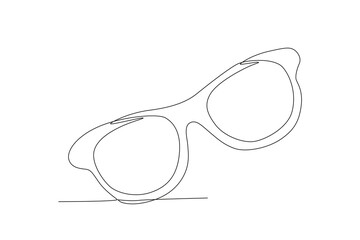 Glasses for summer. Summer one-line drawing