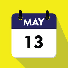 calendar with a date, calendar with a date, independence day calendar icon, new calendar, 13 may icon with yellow icon