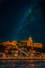 Budapest Royal Castle at night - obrazy, fototapety, plakaty