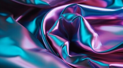 holographic iridescent satin foil background. Generative AI