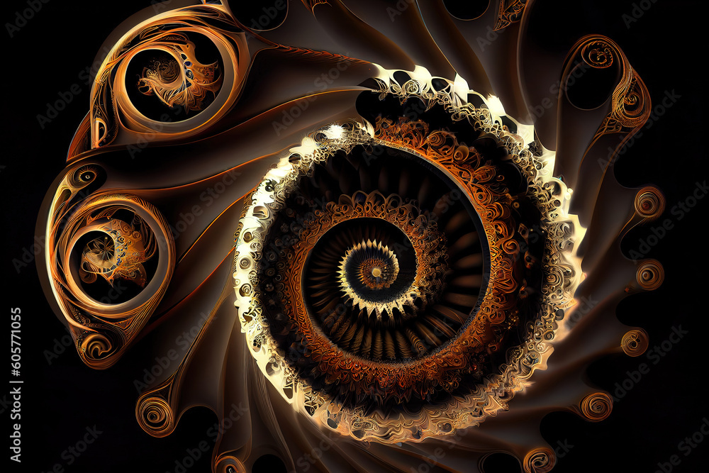 Poster abstract fractal patterns and shapes infinite universemysterious psychedelic relaxation pattern dyna