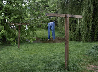Clothes Line in the Rain