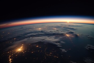 Fototapeta na wymiar earth from space, earth atmosphere, created with AI, AI, generative AI