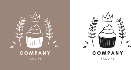 logo for cake company simple handrawn style