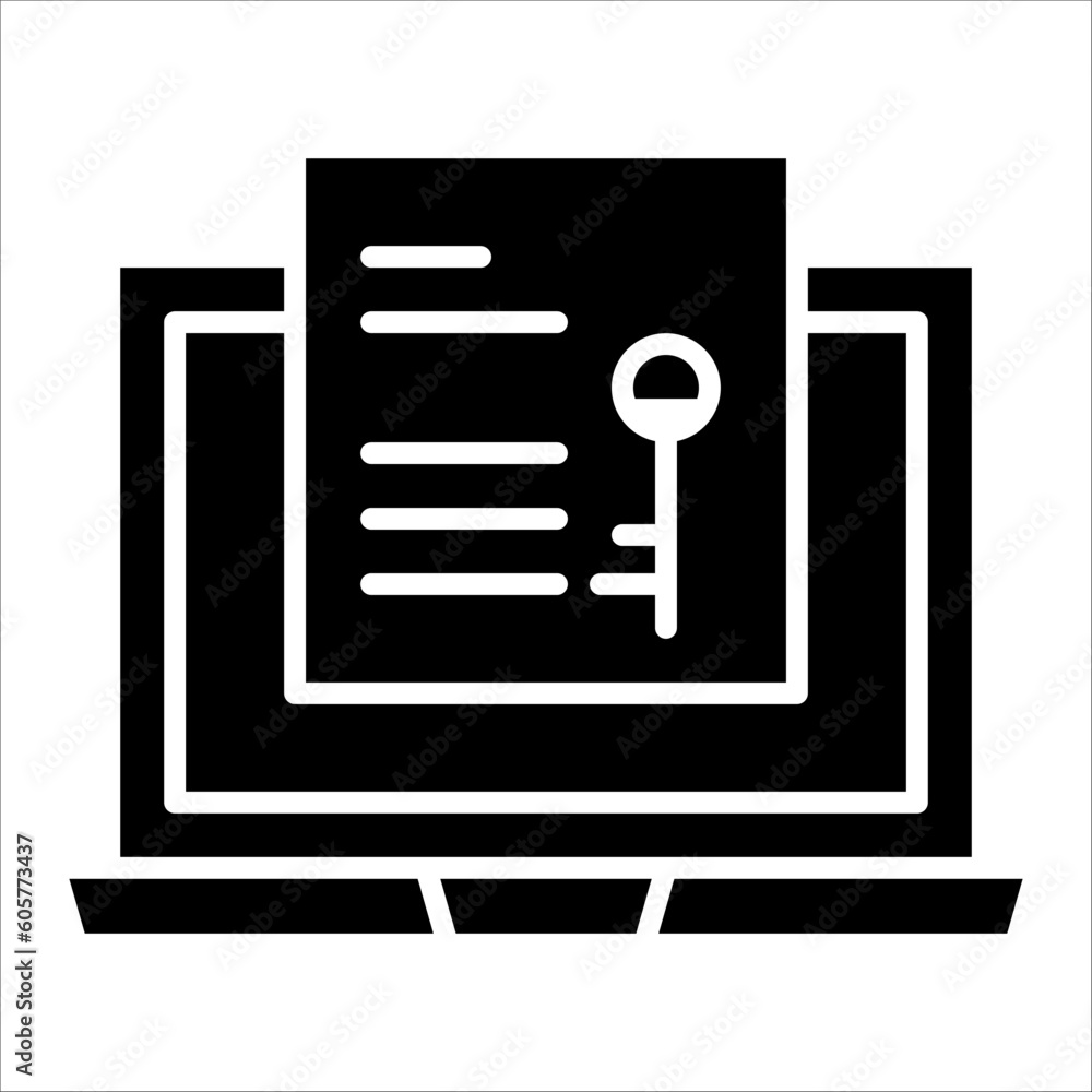Poster Solid vector icon for private key which can be used various design projects.