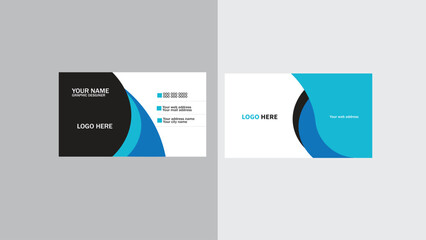 Simple and Clean blue and White Business Card Template.Business cards templates. Modern business cards. Business card with photo, business card photography, business card layout.