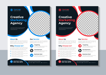 Modern Flyer Design, Digital Marketing Agency Flyer Template, Corporate, Annual Report, layout, Vector illustrator