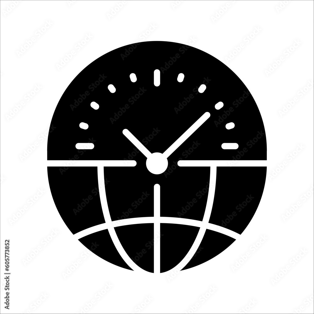 Poster solid vector icon for time zone which can be used various design projects.