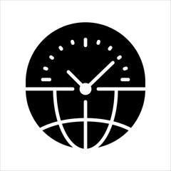 Solid vector icon for time zone which can be used various design projects.