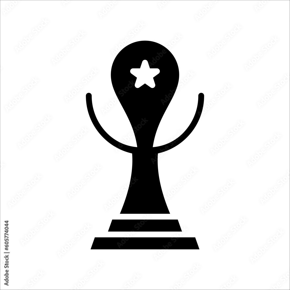 Poster solid vector icon for trophy which can be used various design projects.