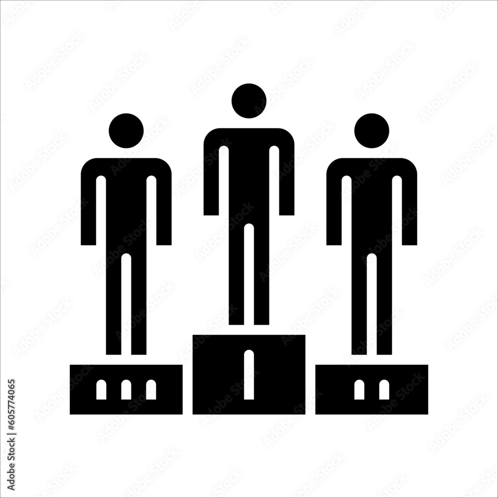 Poster solid vector icon for winners podium which can be used various design projects.