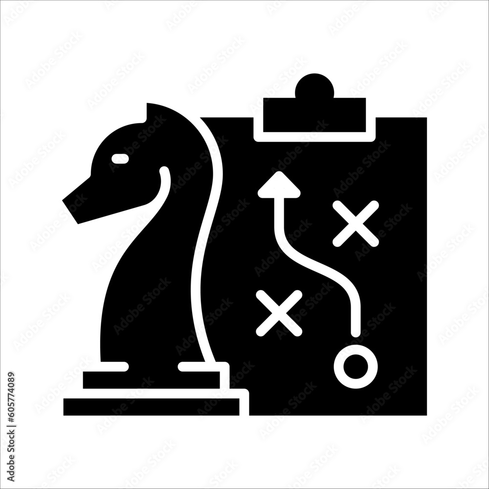 Poster solid vector icon for strategy which can be used various design projects.