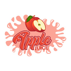 apple juice drink logo, illustration of fresh apples, for a drink shop or fresh drink business
