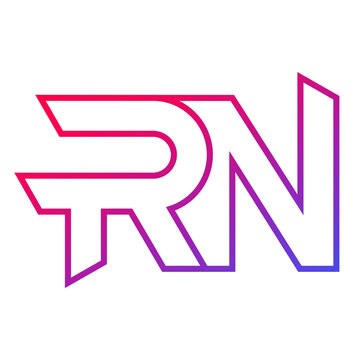 recommend clip art: RN letters logo line design