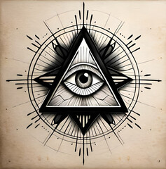 Symbol of Eye of Providence in drawing style