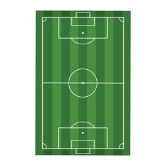 Football field isolated on white. Football field, soccer field, white lines on green field. Vector