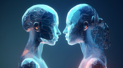 AI communtication, futuristic, concept of hacking cybersecurity,Generative Ai