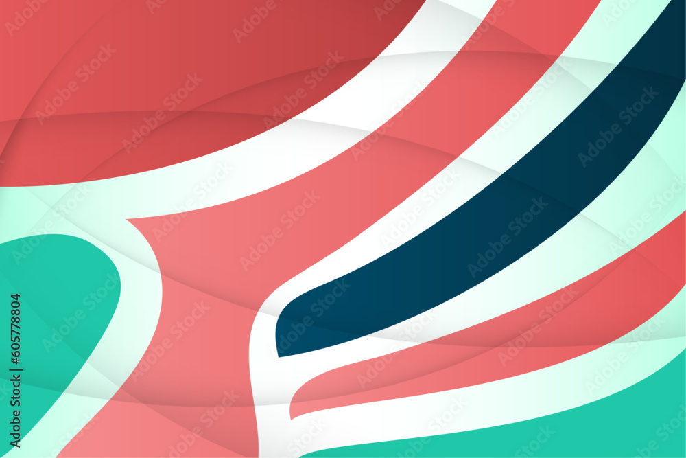 Poster abstract curve background design template. combination blue, red and green gradient pastel colors. h