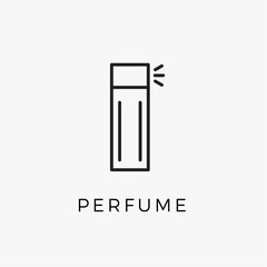 Perfume bottle line icon vector fragrance linear spray art cosmetic flat icon. Perfume illustration scent bottle design deodorant.