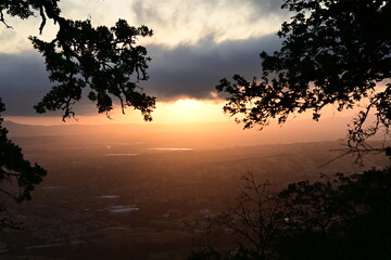sunset over the city