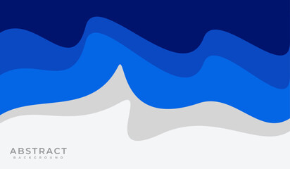 Abstract banner background wavy curves with blue and silver