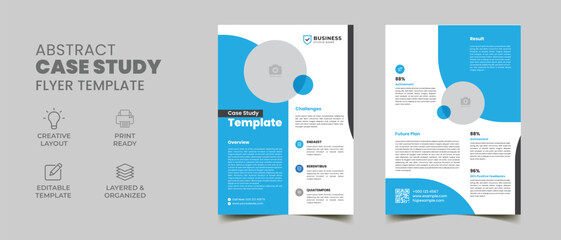  business case study template | modern business double side flyer & poster template | case study booklet layout design | case study template with minimal design vector illustrator. 