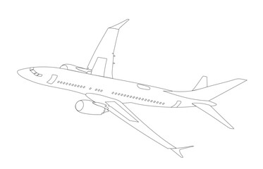 Fototapeta na wymiar passengers plane line art vector 