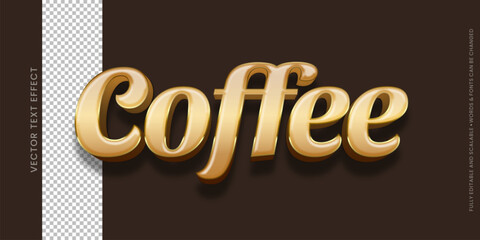 Coffee text editable 3d style text tittle