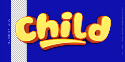 Child bold text editable 3d style text tittle