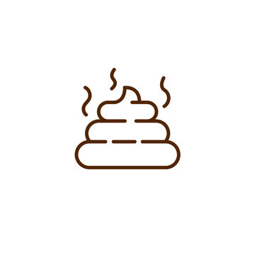 recommend clip art: Pet poop line icon dog excrement. Poo shit outline vector comic animal cartoon dirty smelly stinky poop design.
