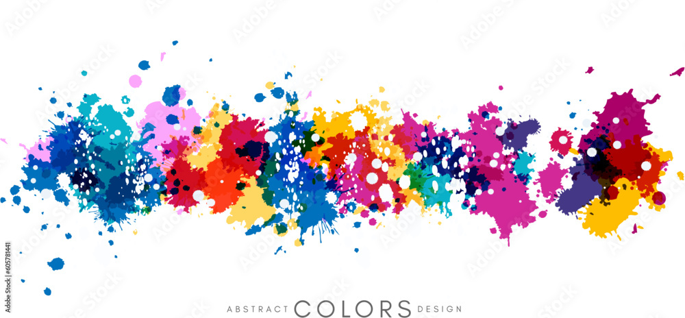 Canvas Prints colorful hand drawn decorative element from splashes. abstract creative design from multicolored pai