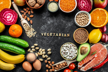 organic healthy products. Detox and clean diet concept. place for text, top view