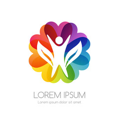 Social emblem. Vector icon.