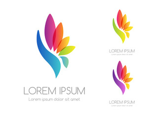 Abstract rainbow color logo. Colorful vector emblem.