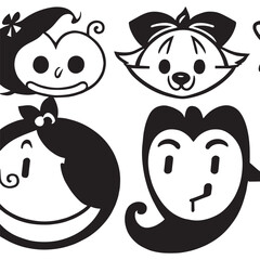 set of people design black