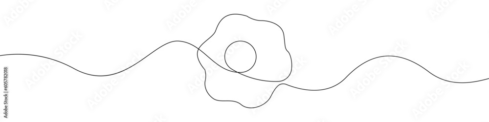Poster fried eggs icon line continuous drawing vector. one line fried eggs icon vector background. breakfas