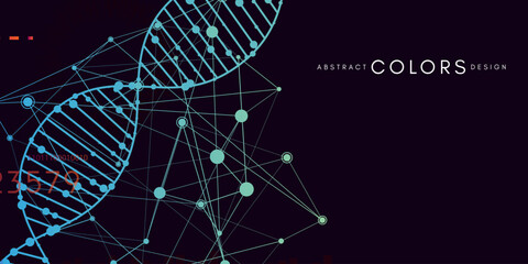 Futuristic tech style horizontal background.