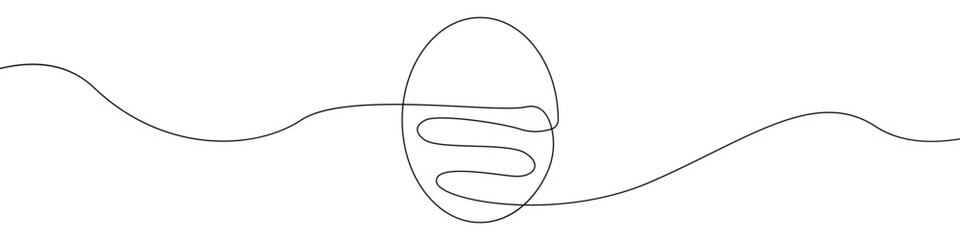 Egg icon line continuous drawing vector. One line Egg icon vector background. Egg icon. Continuous outline of a Easter Egg icon.