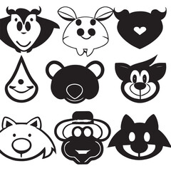 set of people design black