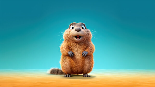 Adorable little cartoon squirrel - generative AI, AI generated