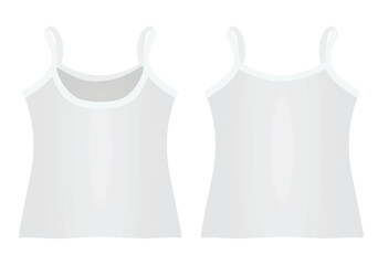 White woman sleeveless t shirt. vector illustration