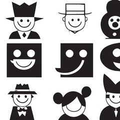 set of people design black