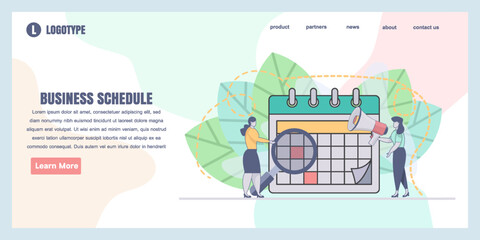Web page design templates for business schedule concept illustration, perfect for web page design, banner, mobile app, landing page, Flat Vector illustration