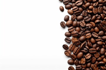 coffee beans on white background  ,Generative AI
