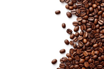 coffee beans on white background  ,Generative AI