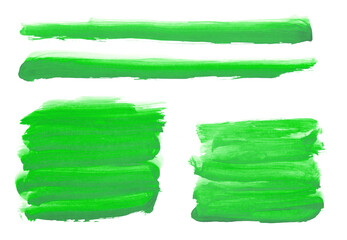 green watercolor paint isolated on white background. green watercolor banner
