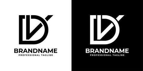Letter DV or VD Monogram Logo, suitable for any business with DV or VD initials. - obrazy, fototapety, plakaty